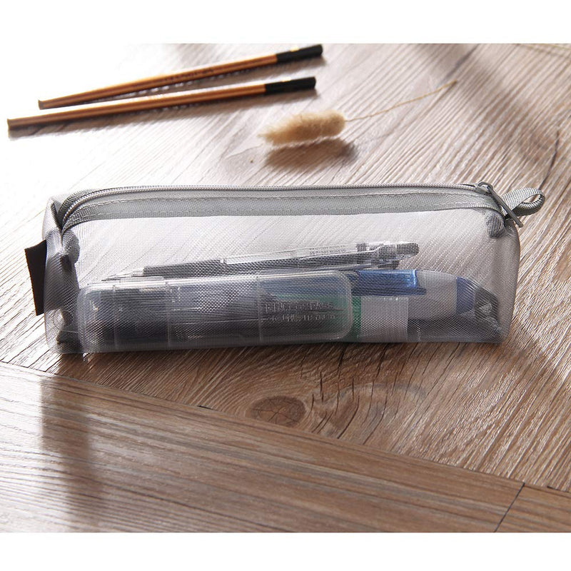[Australia] - Kinhshion Mesh Pen Bag Pencil Case Makeup Tool Bag Storage Pouch Purse Suqal-multcolor-3pcs 