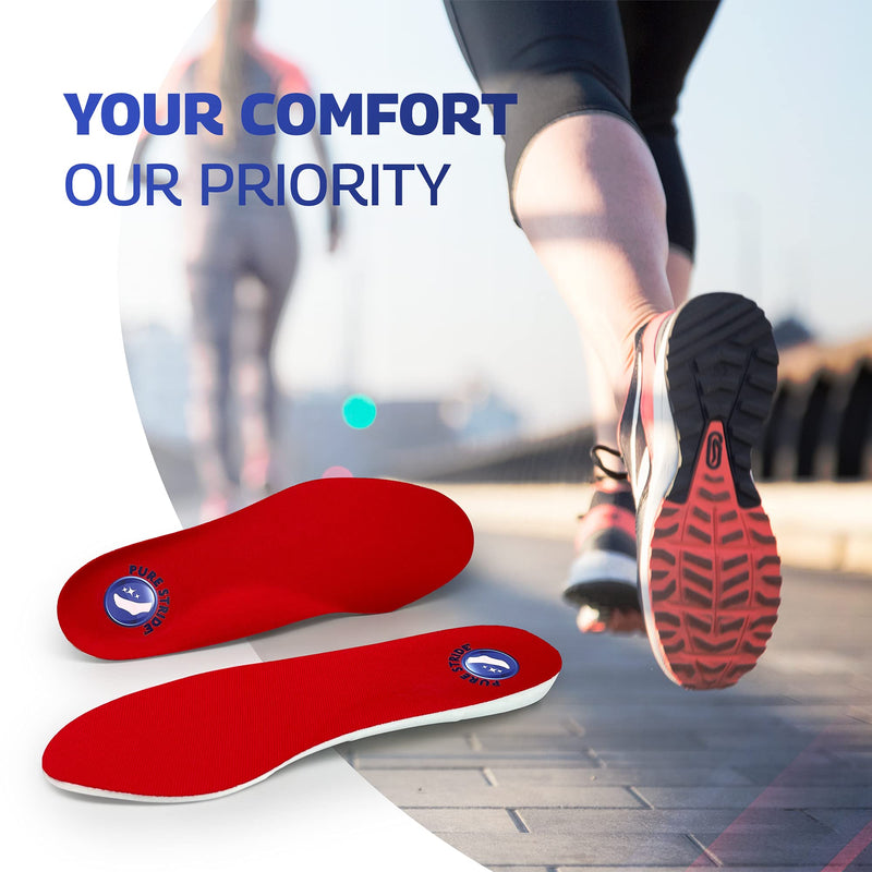 [Australia] - Pure Stride Full Length Insoles, Comfort Insoles - Shoe Insert & Support for Metatarsals, High Arch, Flat Feet - Pain Relief for Plantar Fasciitis, Arch, Heel - 1 Pair, Men's 14-15 Gen2 M 14-15 