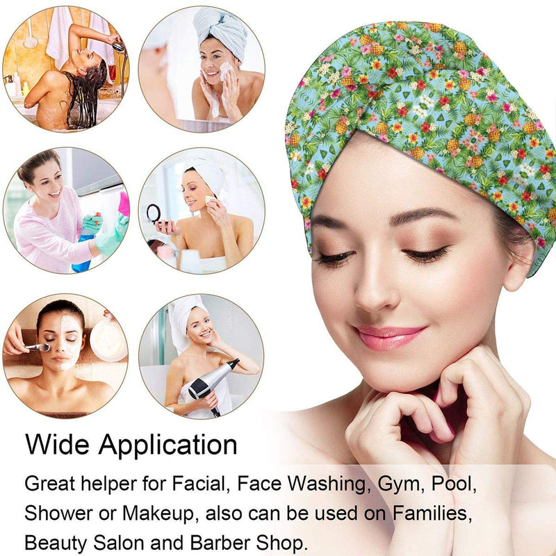 [Australia] - Pineapple Shower Cap for Women - Strong Water Absorption, Reusable Shower Caps 