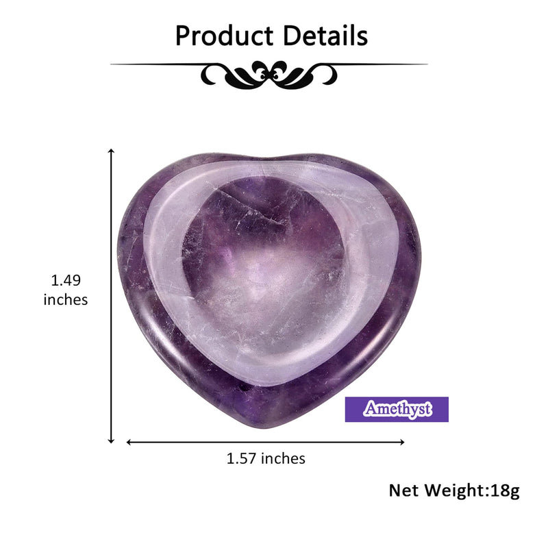 [Australia] - CrystalTears Amethyst Crystal Worry Stone Heart Shape Healing Crystals Thumb Worry Stone Polished Pocket Palm Stone for Anxiety Stress Relief Meditation Reiki Healing 