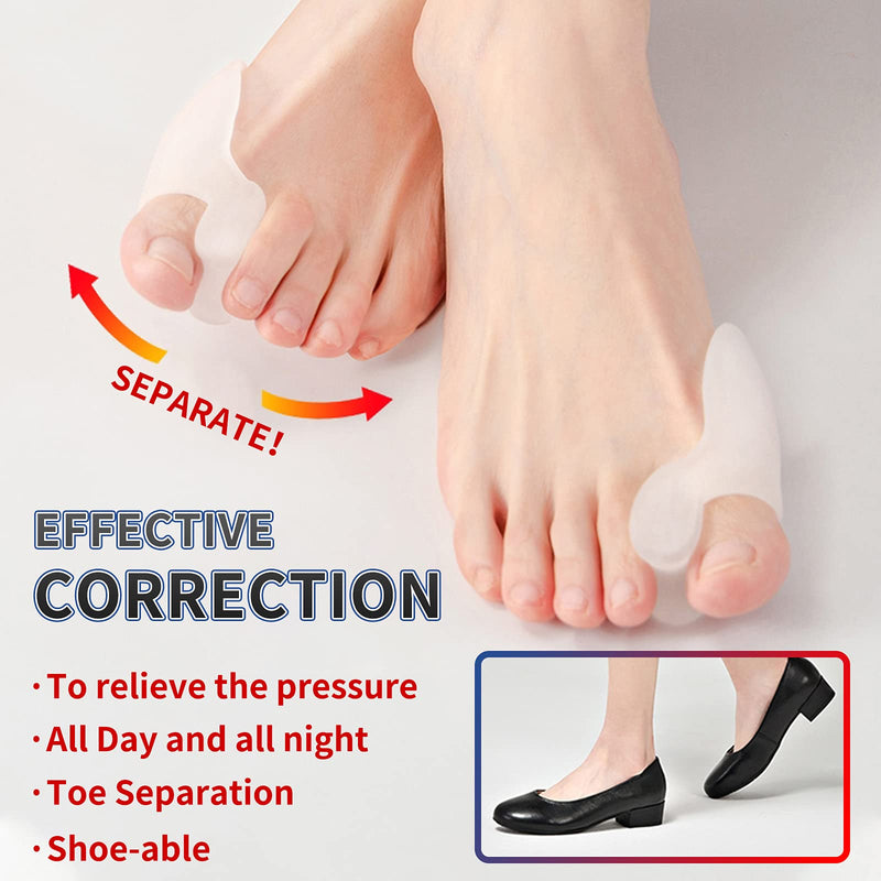 [Australia] - Bunion Guards, Bunion Protector Gel Shield For Pain Relief from Crooked Toes, Relieve Pain from Friction and Pressure Hallux, Bunions, Toe Spreader Cushion Bunion Pads (White) White 