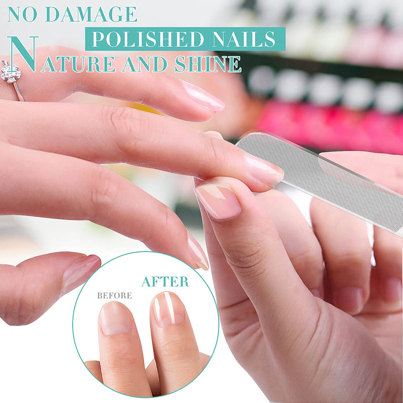 [Australia] - Glass Nail Shiner - 2PC Upgrade Glass Nail File for Natural Nails Nano Nail Buffers Crystal Shine Polisher, DR. MODE Professional Manicure Tools Kit for Acrylic Nail Care 2 Count (Pack of 1) 