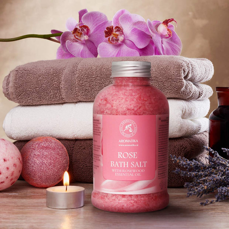 [Australia] - Rose Bath Salts 600g - Natural Rosewood Oil & Rose Extract - Best for Relaxing - Good Sleep - Beauty - Bathing - Body Care - Wellness - Relax - Aromatherapy - Spa - De-Stress Bath Salts 