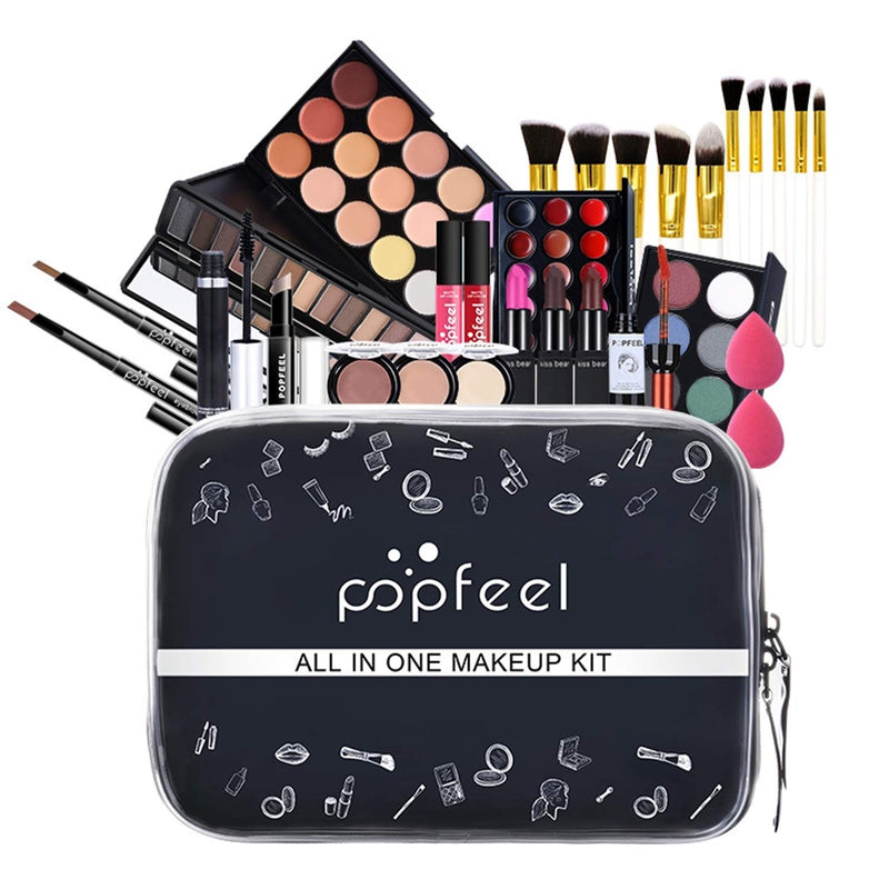 [Australia] - FantasyDay 21 Piece Pro Makeup Gift Set Holiday Birthday Beauty Cosmetic Essential Starter Bundle Includes 15 Concealer, 4 Lipstick, 17 Lipgloss, Pressed powder, 18 Eyeshadow Palette, Travel Carry Bag kit003B 