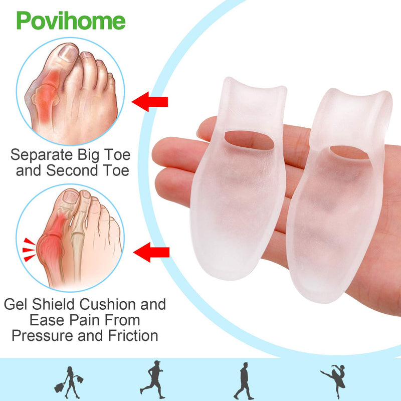 [Australia] - Povihome 8 Pack Bunion Cushion and Protector(1/2'' Thick), Bunion Pads, Bunion Corrector and Bunion Relief with Gel Shield, Treat Pain in Big Toe Joint, Realign Big Toe and Relieve Bunion Pain 