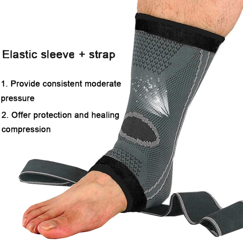 [Australia] - Paskyee Sports Ankle Support, Adjustable Ankle Brace for Women and Men, Stabilize Ligaments, Eases Swelling and Sprained Ankle, Breathable Compression, One Size Fits All Black 