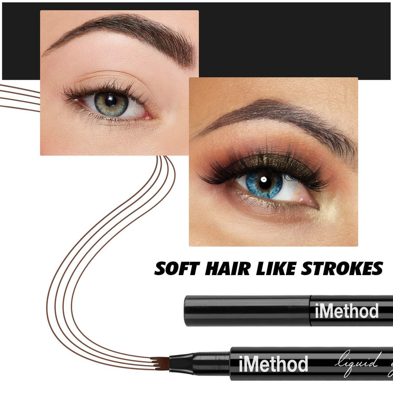 [Australia] - iMethod Eyebrow Pen - iMethod Eyebrow Pencil with a Micro-Fork Tip Applicator Creates Natural Looking Brows Effortlessly and Stays on All Day, Black / Brown 