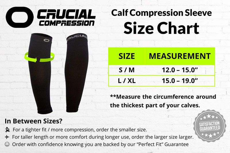 [Australia] - Calf Compression Sleeve for Men & Women (20-30mmHg) - Best Calf Compression Socks for Running, Shin Splint, Calf Pain Relief, Leg Support Sleeve for Runners, Medical, Air Travel, Nursing, Cycling Large / X-Large (15.5-19.5" Calf) Black 