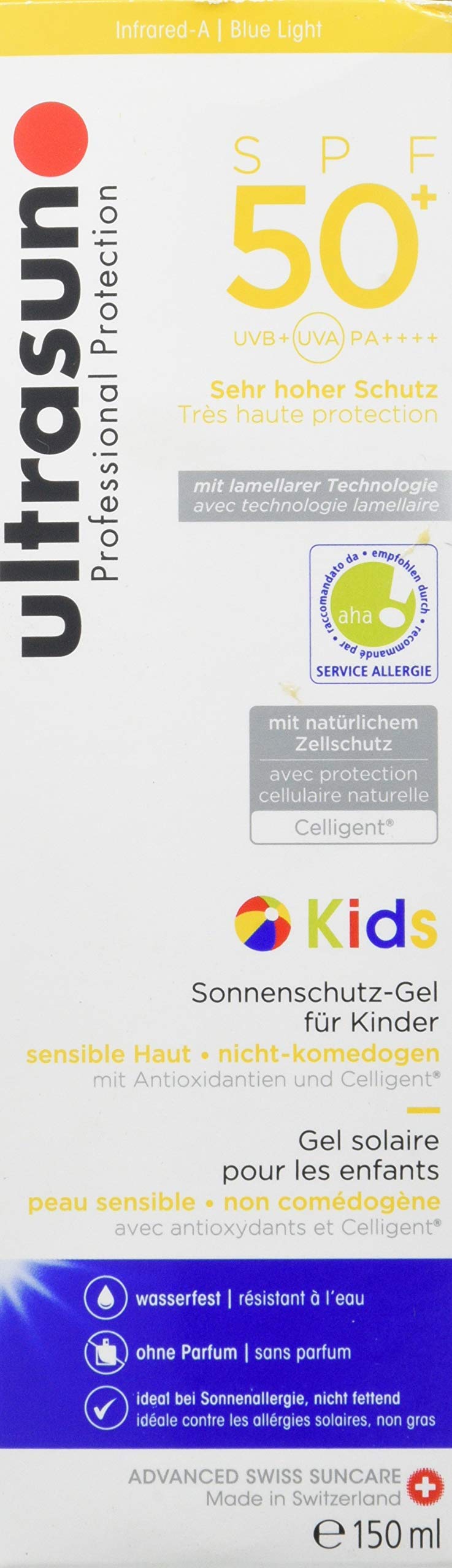 [Australia] - ultrasun, Kids Sunscreen SPF50+, white, Unscented, 150 millilitre 