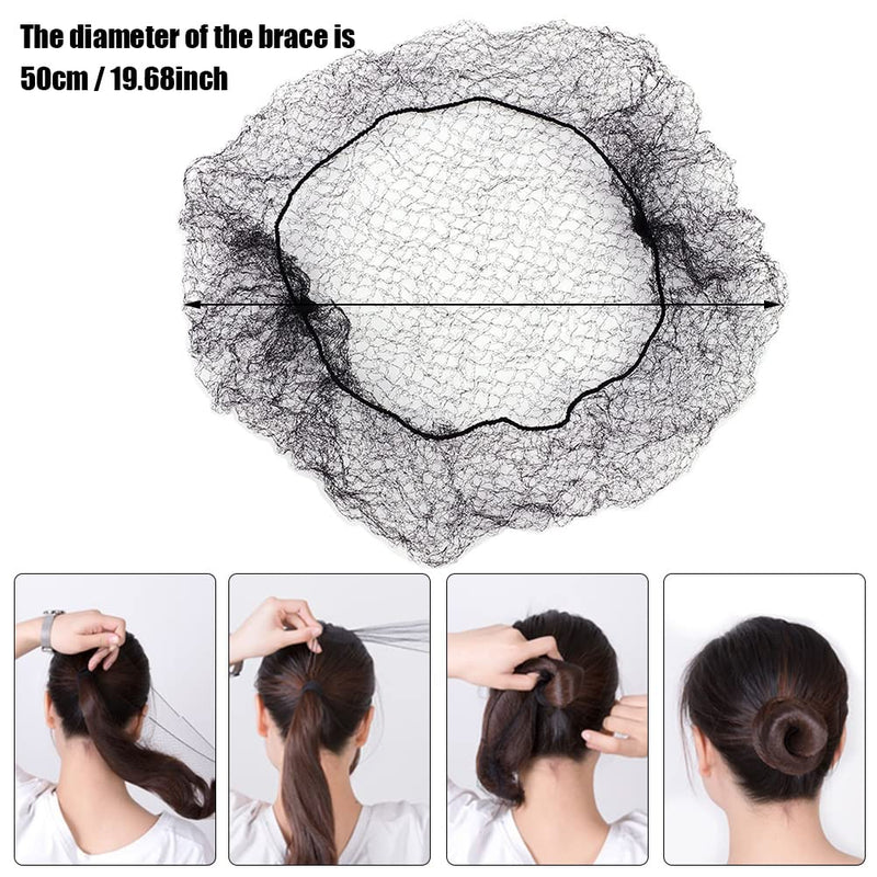 [Australia] - 30 Pcs Hair Nets for Women Buns, Elastic Hair Bun Nets Invisible Hairnets Edge Mesh Hair Bun Accessories for Ballet Gymnastics Black/Coffe/Glod 