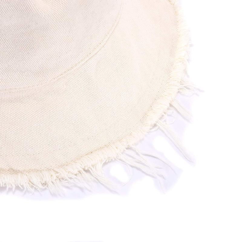 [Australia] - boderier Sun Hats for Women Summer Casual Wide Brim Cotton Bucket Hat Beach Vacation Travel Accessories Beige 