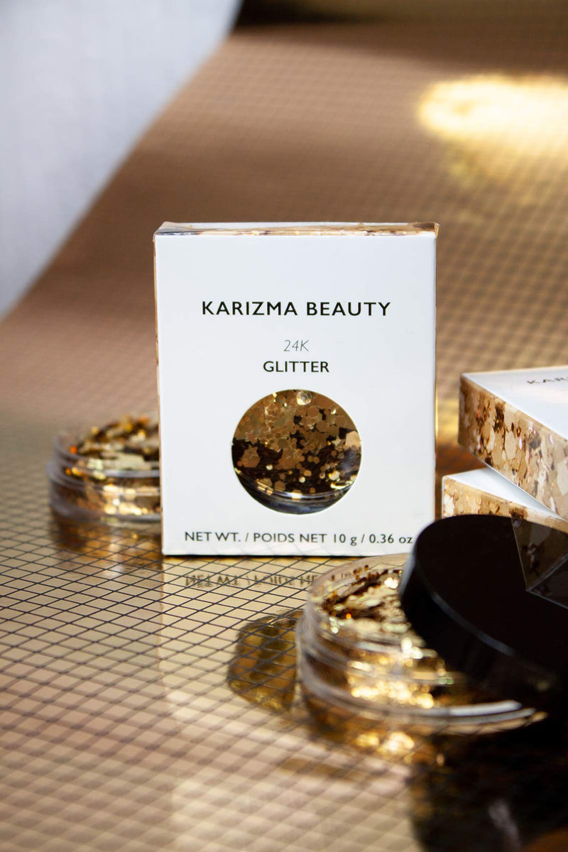[Australia] - 24K Gold Chunky Glitter ✮ KARIZMA BEAUTY ✮ Festival Glitter Cosmetic Face Body Hair Nails 24K Gold 