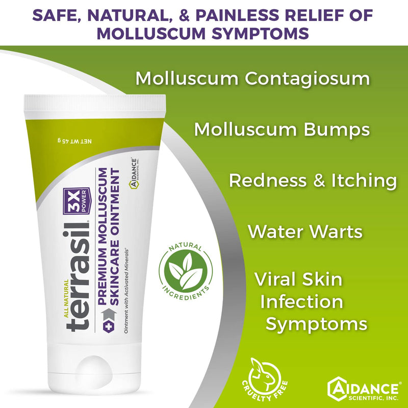 [Australia] - Molluscum Contagiosum Skincare Ointment New Formulation Gentle Safe for Children Guaranteed All Natural for Treating Symptoms Including Redness Bumps Itch 45g by Terrasil 