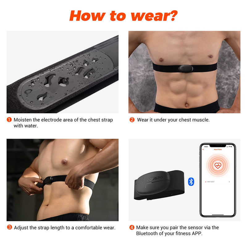 [Australia] - COOSPO Heart Rate Monitor Chest Strap, H6 HRM Bluetooth ANT+ HR Sensor, for Running Cycling Gym Sports Fitness Training Real Time Heart Rate Monitor Tracking 