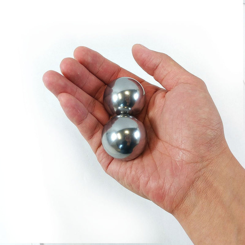 [Australia] - Top Chi 1 lb. 1.5 Inch Solid Stainless Steel Baoding Balls with Carry Pouch. Non-Chiming Chinese Health Balls for Hand Therapy, Exercise, and Stress Relief 
