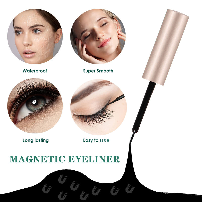 [Australia] - Magnetic Eyelashes with Eyeliner Kit 2 Tubes of Magnetic Eyeliner for Use with Magnetic False Lashes 10 Pairs Reusable 3D Invisible Magnetic Lashes Natural Look with Tweezers Easy to Apply 10 Pairs-i 