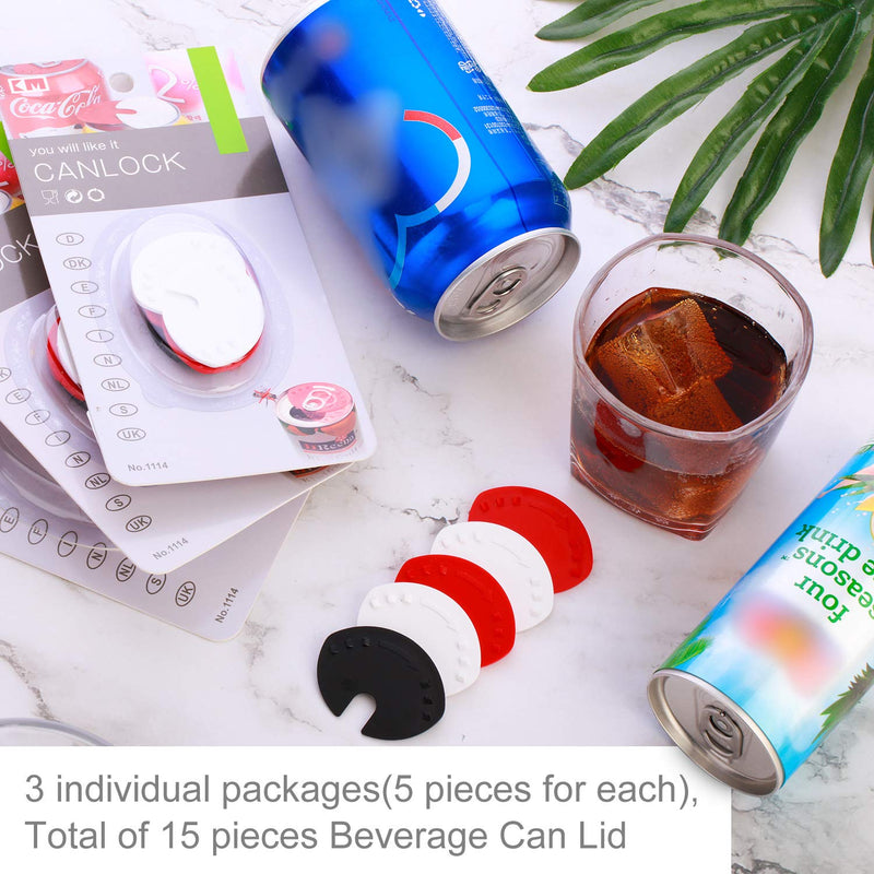 [Australia] - 15 Pieces Beverage Can Lid Beverage Can Closure Drink Tops Cover Can End Seal Closure for Beer Soda Canned Drinks in Random Color 