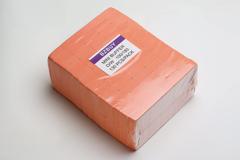 [Australia] - Bzbuy Nail Mini Orange Buffer Block File 100/180 Grit 2 Sided (130 Count) 