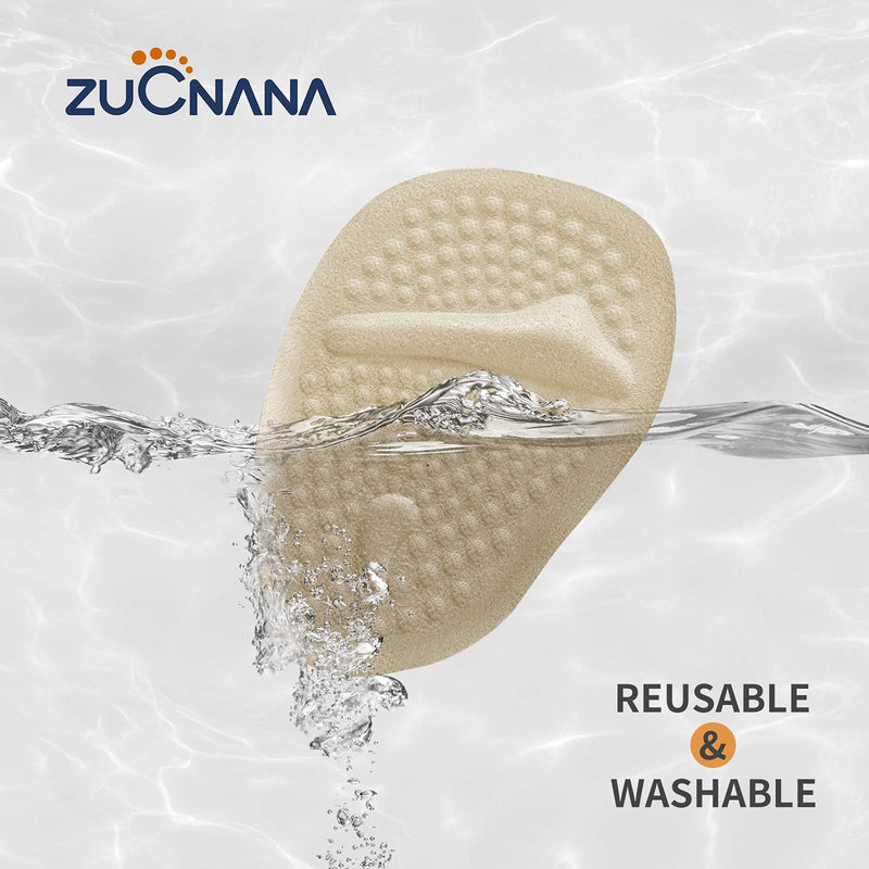 [Australia] - (12 Pieces) Metatarsal Pads for Women | Ball of Foot Cushions for Pain Relief | Reusable Shoe Inserts for Women | Anti-Slip High Heel Inserts Best for Neuroma and Callus | One Size Fits All Beige + Black + Clear 