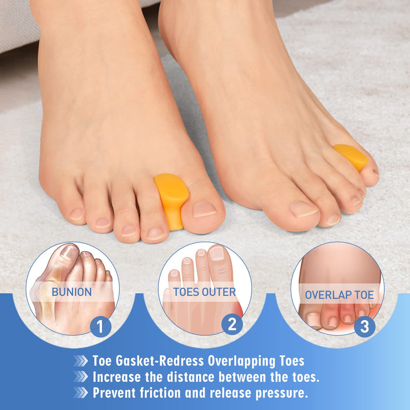 [Australia] - Kimihome 10 Packs Gel Toe Separator, Toe Gasket-Redress Overlapping Toes, Prevent Friction and Release Pressure, Relieve The Pain Caused by Bunions, Yellow. 