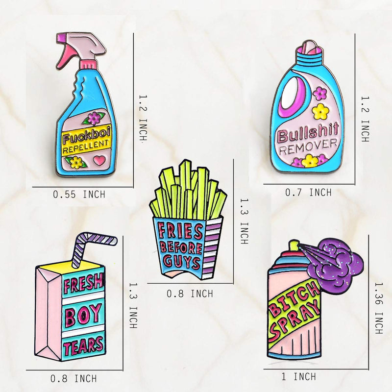 [Australia] - Cute Creative Enamel Pins Brooch Set, 5 pcs Colorful Lovely Pins Badges for Women Girls Boys Clothes Backpacks Decor … 