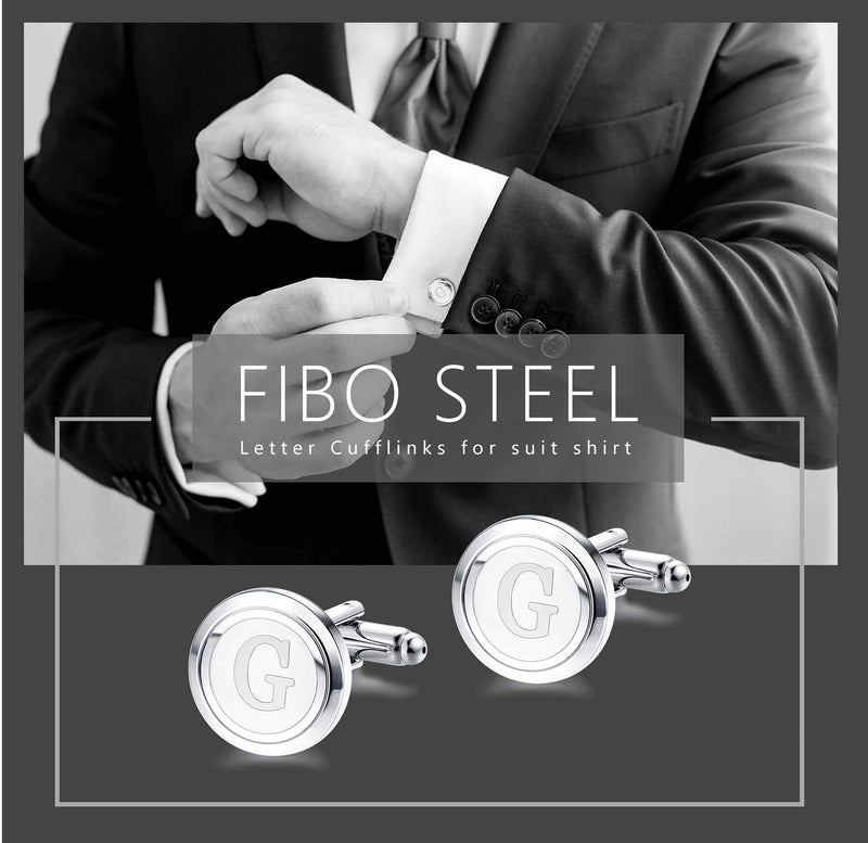 [Australia] - FIBO STEEL 4 Pairs Mens Initial Letter Shirts Cufflinks Engraved Shirt Cufflink Alphabet Set Fashion Dazzle Tuxedo Cufflinks Business Wedding A 