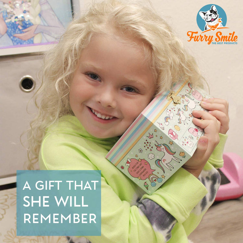 [Australia] - Musical Unicorn Jewelry Box for Girls - Kids Music Box Jewelry Organizer with Drawer Plays You Are My Sunshine with Heart Necklace and Bracelet Set - Girls Jewelry Box - Unicorn Music Boxes for Girls 