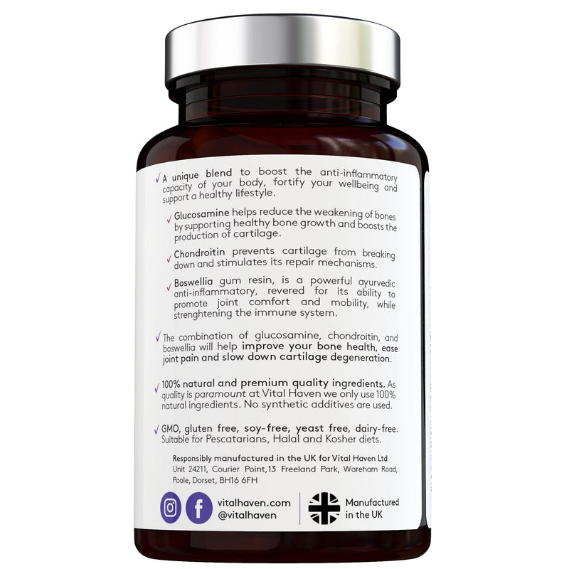 [Australia] - 100% Natural - Triple Action Mobility Formula - Glucosamine + Chondroitin + Boswelia - High Strength - Premium Ingredients - Made in The UK 