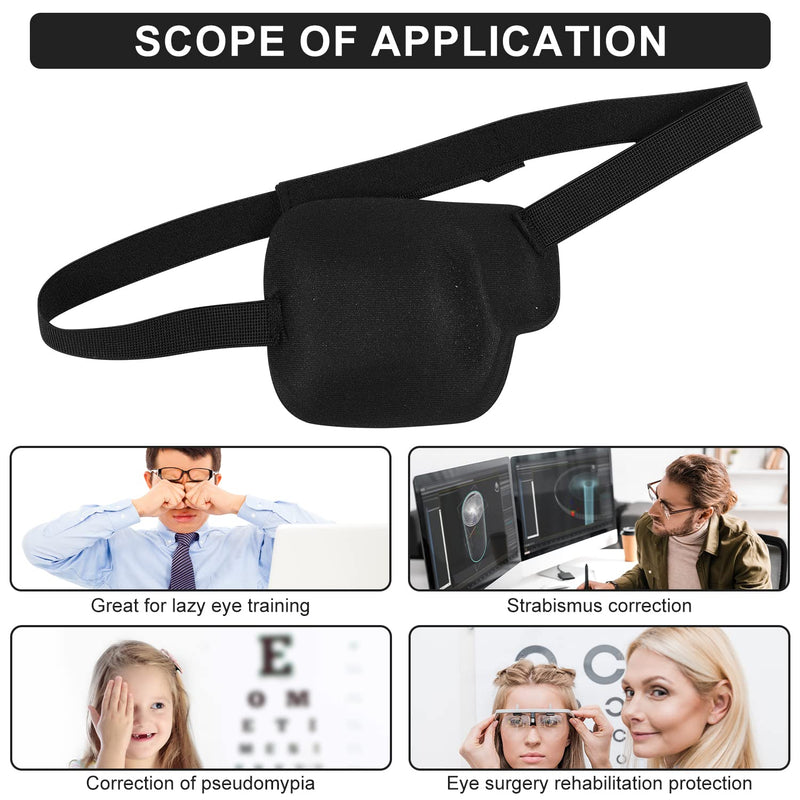 [Australia] - AIEX 2pcs 3D Eye Patches for Adults, Adjustable Eye Patches for Right Eye Comfortable Medical Eyepatch Black 