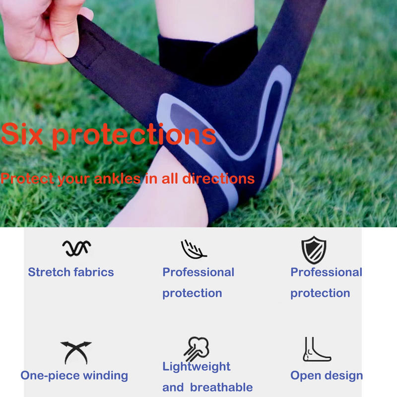 [Australia] - Ankle Support Brace for women & men，Adjustable Ankle Support Breathable Material ,Ankle Braces Suitable for Sports, Football, Basketball, volleyball,Running,Minor ankle sprains,1 Size Fits all(2PCS) 