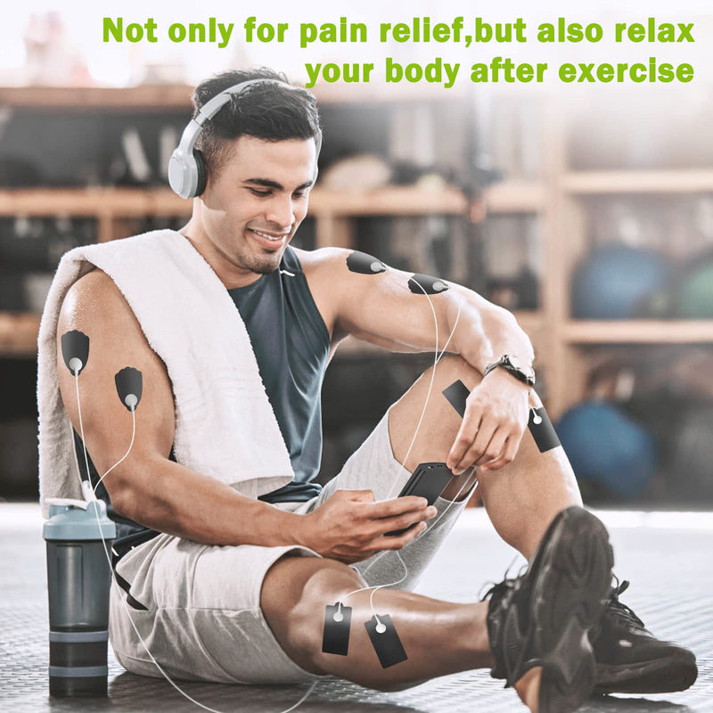 [Australia] - DOMAS TENS Unit Muscle Stimulator,4 Channels Electronic Pulse Massager 24 Modes TENS Machine for Natural Pain Relief &Management,OTC Approved TENS EMS Unit with 16 Pads 