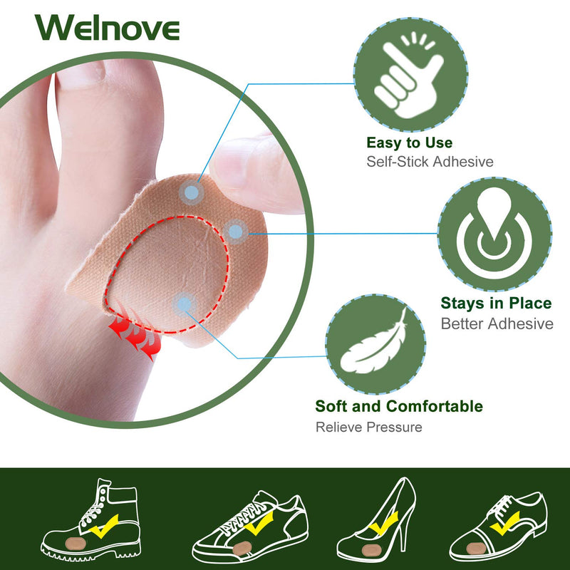 [Australia] - Welnove 36 CT Bunion Cushions Pad - Fabric Toe and Foot Bunion Protector Pads, Bunion Relief Pads for Reduce Rubbing, Callus, Chafing, Friction -Strong Adhesive Stay in Place 