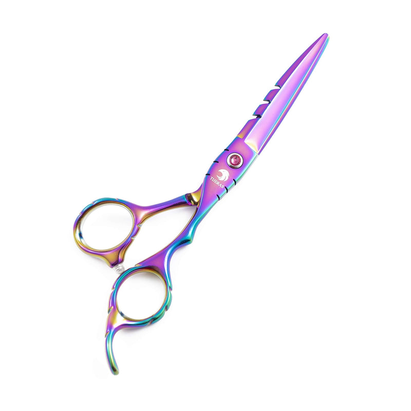 [Australia] - TIJERAS Professional Salon Hair Cutting Thinning Scissors Barber Shears Hair Cutting Tools Set 5.5 Inch, 6 Inch (6.0 Inch, Rainbow) 6.0 Inch 