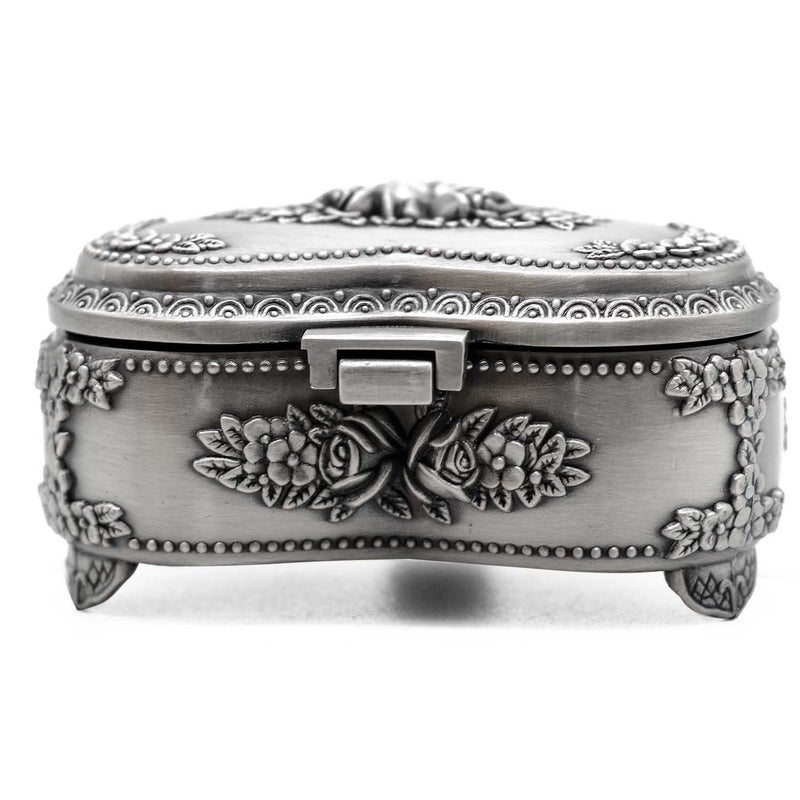 [Australia] - AVESON Classic Vintage Heart Shape Metal Jewelry Box Ring Trinket Storage Organizer Chest, Medium 