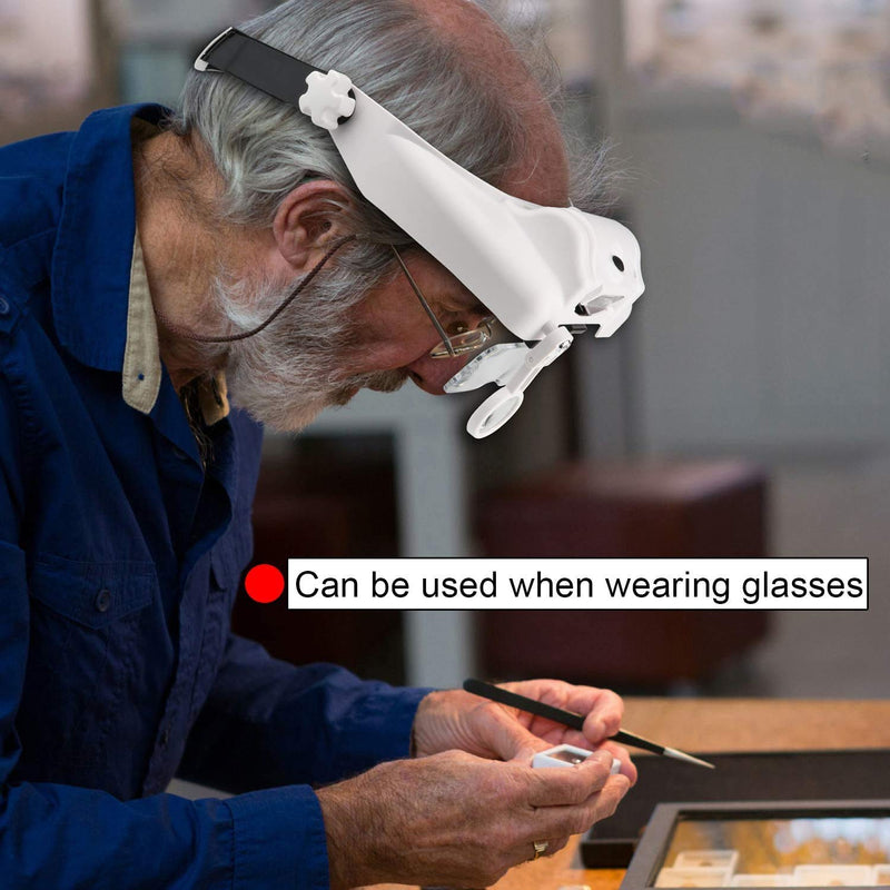 [Australia] - Head Magnifying Glasses with Light for Close Work,Headband Magnifying Glass with Light,Headband Magnifying Glass with 6 Detachable Lens Visor 