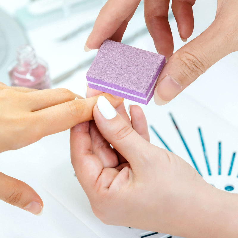 [Australia] - 50 Pcs Mini Buffers for Nails 180/100 Grit Mini Nail Buffer Purple Nail Buffers for Natural Nails 50-purple 