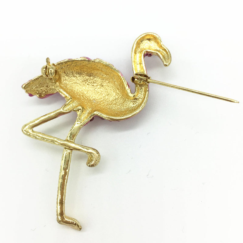 [Australia] - Fashion Jewelry Lovely Metal Animal Pink-Flamingos Rhinestone Brooches for Women Girl pin Brooch 