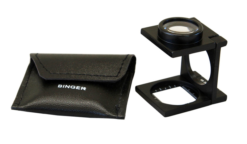 [Australia] - Binger BG602 8x Folding Magnifier Metal Optical Glass Linen Tester Compact Size 