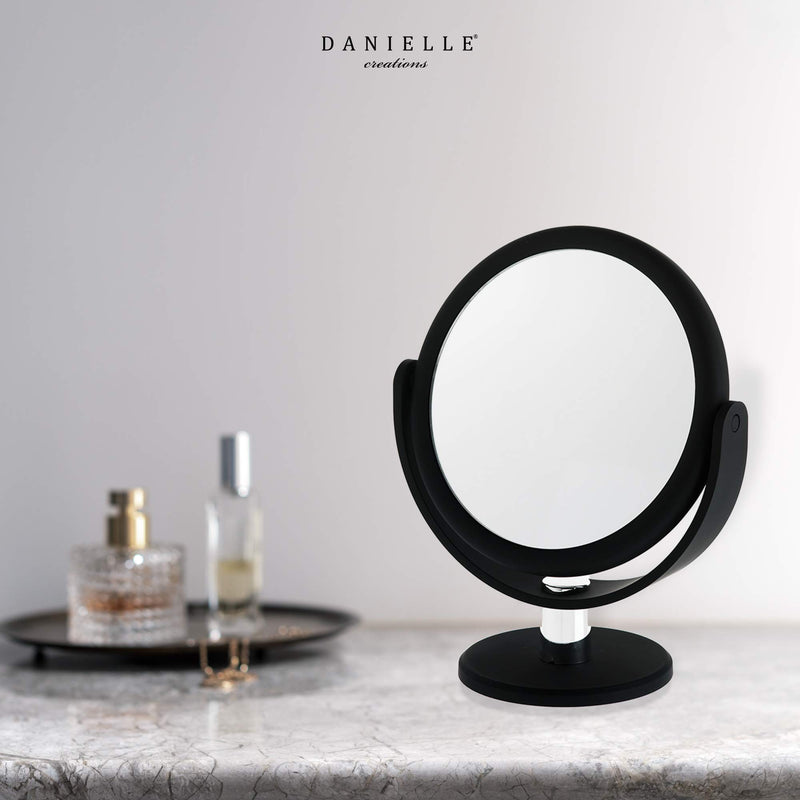 [Australia] - Danielle Creations Soft Touch Black Round Vanity Mirror, 10X Magnification 