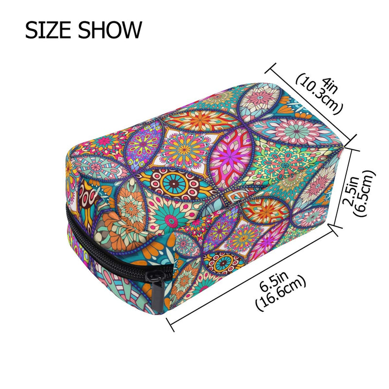 [Australia] - Makeup Bag Portable Travel Cosmetic Bags Colorbal Mandala Bohemian Storage Bag for Women Skincare Makeup Train Case Pattern6 