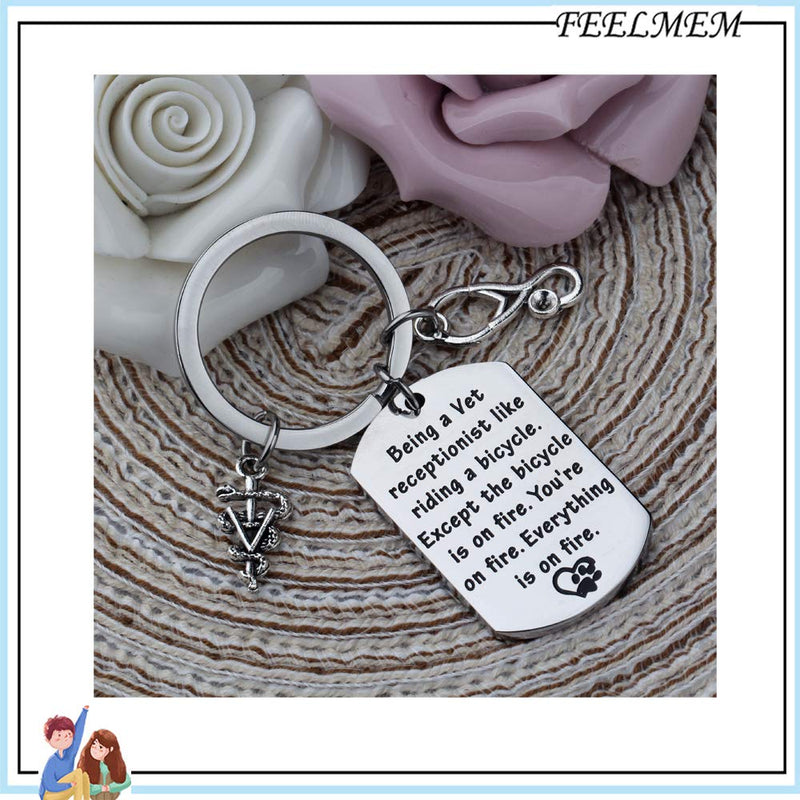 [Australia] - FEELMEM Vet Tech Jewelry Vet Receptionist Gift Keychain Veterinary Assistant Gift Veterinarian Gift Veterinary Medicine Graduation Gift 