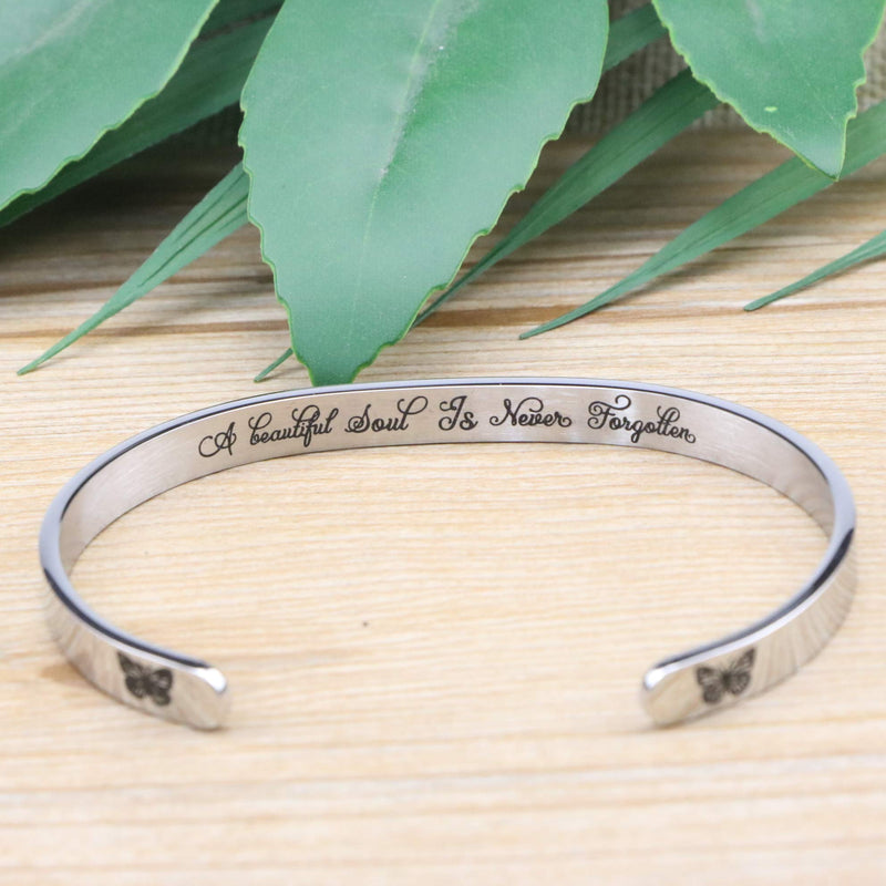 [Australia] - MEMGIFT Memorial Bracelet for Women in Memory of Jewelry Gift Remembering Loss of One You Loved Cuff Bracelets A beautiful about is never forgotten 