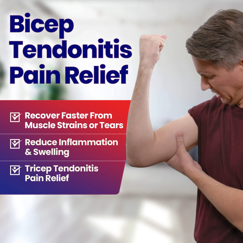 [Australia] - Bicep Tendonitis Brace Compression Sleeve - Triceps & Biceps Muscle Support For Upper Arm Tendonitis Pain Relief Or Bicep Strains (Bicep 11 to 16") L 