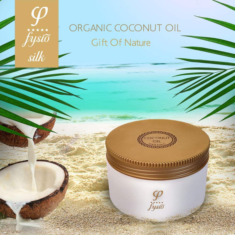 [Australia] - Fysio Organic Extra Virgin Coconut Oil for Skin Enriched with Beeswax, Olive Oil, Argan & Jojoba | Ideal as Natural Body Butter Moisturiser, Hydrating Hair Mask, Leave in Conditioner | 250ml 