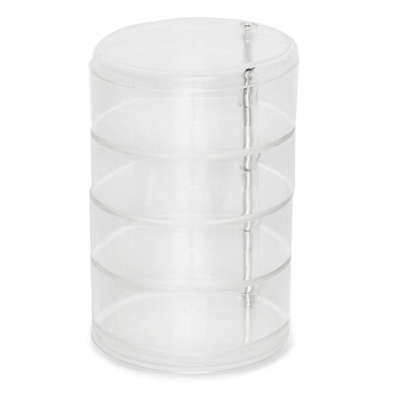 [Australia] - Plastic Jewelry Organizer, Hair Tie Container for Bathroom (4.5 x 4.5 x 7 In) 