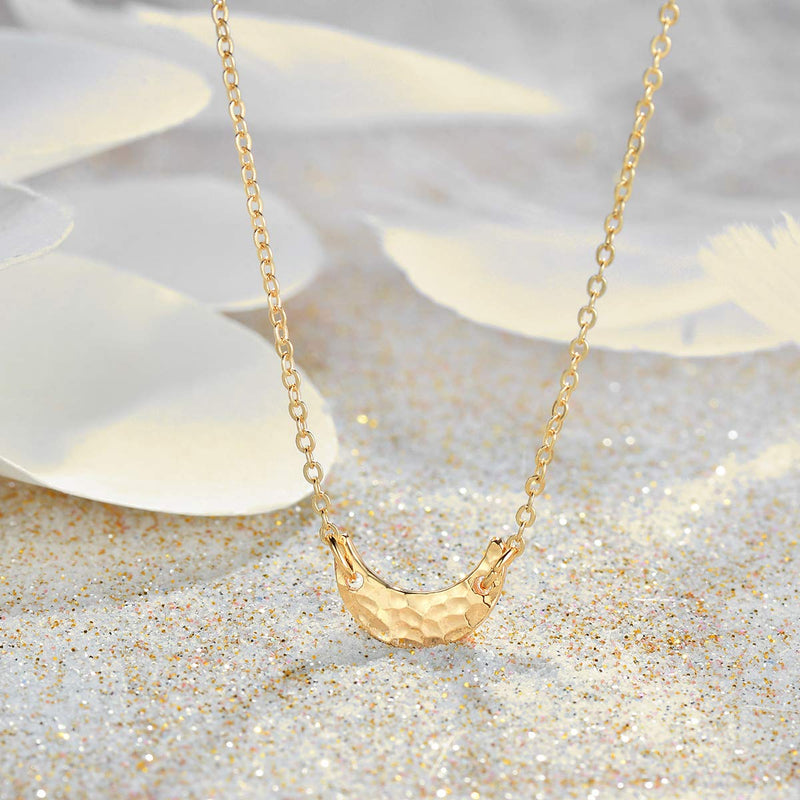 [Australia] - Mevecco Gold Dainty Heart Necklace for Women 18K Gold Plated Delicate Gold Heart Choker Long Necklace for Women Moon 