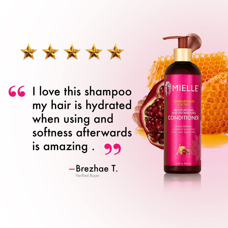 [Australia] - Mielle Organics Pomegranate & Honey Moisturizing and Detangling Conditioner for Type 4 Hair, 12 Ounces 