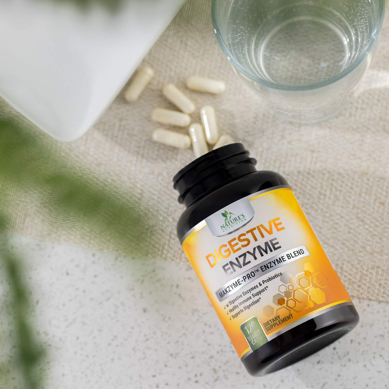 [Australia] - Digestive Enzymes with Probiotics, Bromelain and Papain - Gentle Digestion Support Multi-Enzyme Supplement for Women and Men - Daily Support for Gas, Bloating and Digestion, Non-GMO - 120 Capsules 120 Count (Pack of 1) 