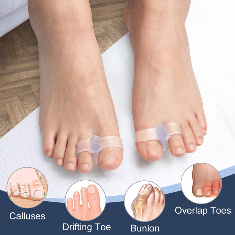[Australia] - Promifun Gel Toe Corrector, 10 Pack of Toe Separators with 2 Loops, Big Toe Spacer for Bunion Pain and Overlapping Toe 