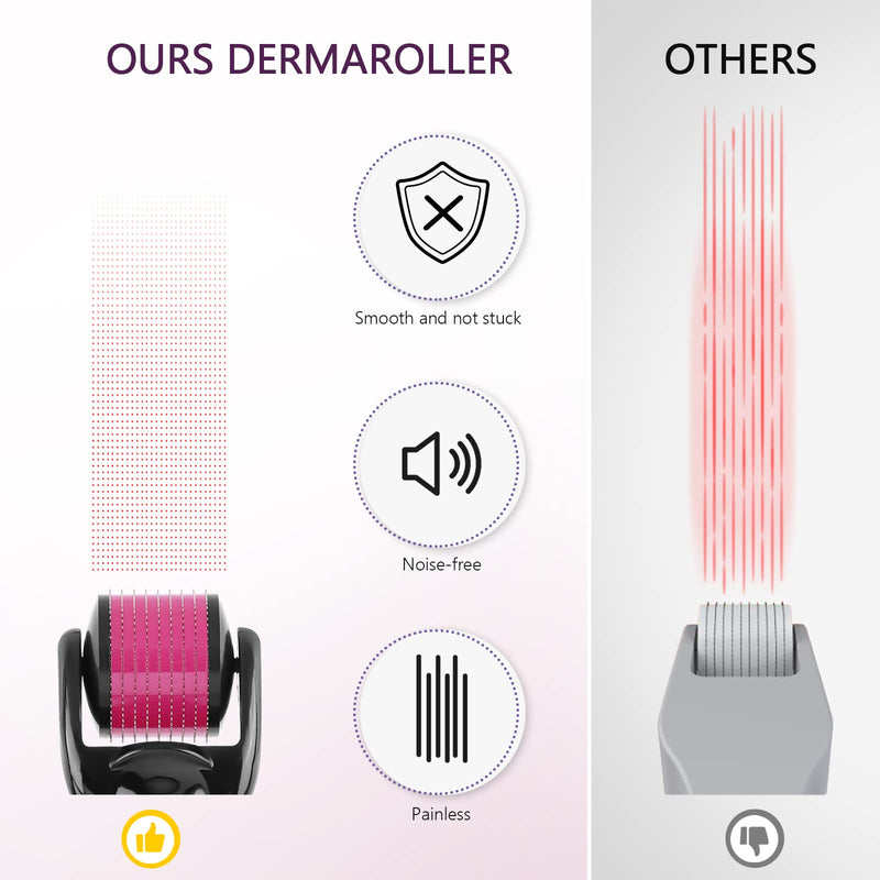 [Australia] - Derma Roller Microneedle Dermaroller Needles: Face Hair Growth Microneedling Micro Needle 0.75mm Needling Regrowth Dermal Scalp Skin Loss Facial Roll Beard Grow Rollers Alcohol Disinfectant Needler Derma Beard Roller 0.75mm 